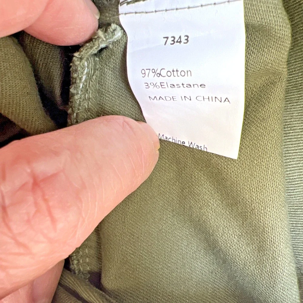 BTFBM‎ Women's Pencil Skirt Olive Green Size M Cotton Stretch Midi NWT